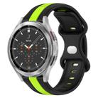 For Samsung  Galaxy Watch 4 Classic 46mm 20mm Butterfly Buckle Two-Color Silicone Watch Band(Black+Green) - 1