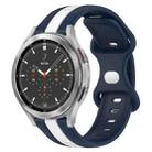 For Samsung  Galaxy Watch 4 Classic 46mm 20mm Butterfly Buckle Two-Color Silicone Watch Band(White+Blue) - 1