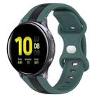 For Samsung Galaxy Watch Active 2 40mm 20mm Butterfly Buckle Two-Color Silicone Watch Band(Green+Black) - 1