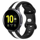 For Samsung Galaxy Watch Active 2 40mm 20mm Butterfly Buckle Two-Color Silicone Watch Band(Black+White) - 1