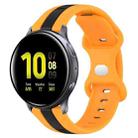 For Samsung Galaxy Watch Active 2 40mm 20mm Butterfly Buckle Two-Color Silicone Watch Band(Black+Yellow) - 1