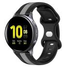 For Samsung Galaxy Watch Active 2 40mm 20mm Butterfly Buckle Two-Color Silicone Watch Band(Black+Grey) - 1