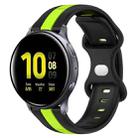 For Samsung Galaxy Watch Active 2 40mm 20mm Butterfly Buckle Two-Color Silicone Watch Band(Black+Green) - 1
