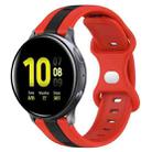 For Samsung Galaxy Watch Active 2 40mm 20mm Butterfly Buckle Two-Color Silicone Watch Band(Red+Black) - 1