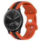 For Garmin Vivomove Sport 20mm Butterfly Buckle Two-Color Silicone Watch Band(Orange+Black) - 1