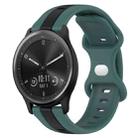 For Garmin Vivomove Sport 20mm Butterfly Buckle Two-Color Silicone Watch Band(Green+Black) - 1
