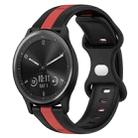 For Garmin Vivomove Sport 20mm Butterfly Buckle Two-Color Silicone Watch Band(Black+Red) - 1