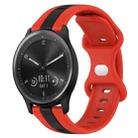 For Garmin Vivomove Sport 20mm Butterfly Buckle Two-Color Silicone Watch Band(Red+Black) - 1