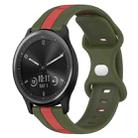 For Garmin Vivomove Sport 20mm Butterfly Buckle Two-Color Silicone Watch Band(Red+Army Green) - 1