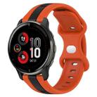 For Garmin Venu 2 Plus 20mm Butterfly Buckle Two-Color Silicone Watch Band(Orange+Black) - 1