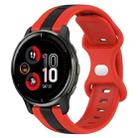 For Garmin Venu 2 Plus 20mm Butterfly Buckle Two-Color Silicone Watch Band(Red+Black) - 1