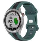 For Garmin Approach S40 20mm Butterfly Buckle Two-Color Silicone Watch Band(Green+Black) - 1