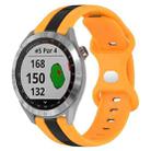For Garmin Approach S40 20mm Butterfly Buckle Two-Color Silicone Watch Band(Black+Yellow) - 1