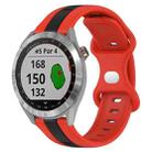 For Garmin Approach S40 20mm Butterfly Buckle Two-Color Silicone Watch Band(Red+Black) - 1