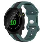 For Garmin Forerunner 158 20mm Butterfly Buckle Two-Color Silicone Watch Band(Green+Black) - 1