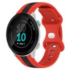 For Garmin Forerunner 55 20mm Butterfly Buckle Two-Color Silicone Watch Band(Red+Black) - 1