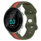 For Garmin Forerunner 55 20mm Butterfly Buckle Two-Color Silicone Watch Band(Red+Army Green) - 1