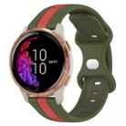 For Garmin Venu 20mm Butterfly Buckle Two-Color Silicone Watch Band(Red+Army Green) - 1