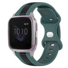 For Garmin Venu SQ 20mm Butterfly Buckle Two-Color Silicone Watch Band(Green+Black) - 1