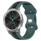 For Garminmove Luxe 20mm Butterfly Buckle Two-Color Silicone Watch Band(Green+Black) - 1