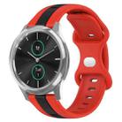 For Garminmove Luxe 20mm Butterfly Buckle Two-Color Silicone Watch Band(Red+Black) - 1