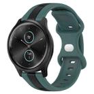 For Garmin Garminmove Style 20mm Butterfly Buckle Two-Color Silicone Watch Band(Green+Black) - 1