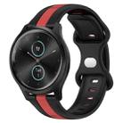 For Garmin Garminmove Style 20mm Butterfly Buckle Two-Color Silicone Watch Band(Black+Red) - 1