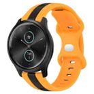 For Garmin Garminmove Style 20mm Butterfly Buckle Two-Color Silicone Watch Band(Black+Yellow) - 1