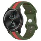 For Garmin Garminmove Style 20mm Butterfly Buckle Two-Color Silicone Watch Band(Red+Army Green) - 1