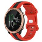 For Garmin Forerunner 645 Music 20mm Butterfly Buckle Two-Color Silicone Watch Band(Red+Black) - 1