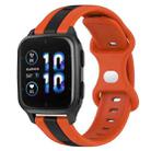 For Garmin Forerunner Sq2 20mm Butterfly Buckle Two-Color Silicone Watch Band(Orange+Black) - 1