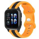 For Garmin Forerunner Sq2 20mm Butterfly Buckle Two-Color Silicone Watch Band(Black+Yellow) - 1