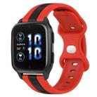 For Garmin Forerunner Sq2 20mm Butterfly Buckle Two-Color Silicone Watch Band(Red+Black) - 1