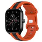 For Amazfit GTS 4 20mm Butterfly Buckle Two-Color Silicone Watch Band(Orange+Black) - 1