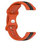 For Amazfit GTS 4 20mm Butterfly Buckle Two-Color Silicone Watch Band(Orange+Black) - 2