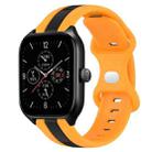 For Amazfit GTS 4 20mm Butterfly Buckle Two-Color Silicone Watch Band(Black+Yellow) - 1