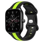For Amazfit GTS 4 20mm Butterfly Buckle Two-Color Silicone Watch Band(Black+Green) - 1