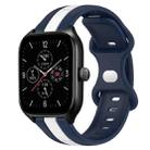 For Amazfit GTS 4 20mm Butterfly Buckle Two-Color Silicone Watch Band(White+Blue) - 1