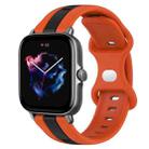 For Amazfit GTS 3 20mm Butterfly Buckle Two-Color Silicone Watch Band(Orange+Black) - 1