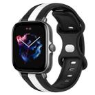 For Amazfit GTS 3 20mm Butterfly Buckle Two-Color Silicone Watch Band(Black+White) - 1