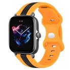 For Amazfit GTS 3 20mm Butterfly Buckle Two-Color Silicone Watch Band(Black+Yellow) - 1