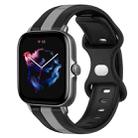 For Amazfit GTS 3 20mm Butterfly Buckle Two-Color Silicone Watch Band(Black+Grey) - 1