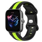 For Amazfit GTS 3 20mm Butterfly Buckle Two-Color Silicone Watch Band(Black+Green) - 1