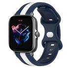 For Amazfit GTS 3 20mm Butterfly Buckle Two-Color Silicone Watch Band(White+Blue) - 1
