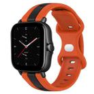 For Amazfit GTS 2E 20mm Butterfly Buckle Two-Color Silicone Watch Band(Orange+Black) - 1