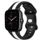 For Amazfit GTS 2E 20mm Butterfly Buckle Two-Color Silicone Watch Band(Black+White) - 1