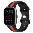 For Amazfit GTS 2 Mini 20mm Butterfly Buckle Two-Color Silicone Watch Band(Black+Red) - 1