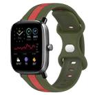 For Amazfit GTS 2 Mini 20mm Butterfly Buckle Two-Color Silicone Watch Band(Red+Army Green) - 1