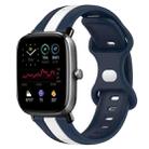 For Amazfit GTS 2 Mini 20mm Butterfly Buckle Two-Color Silicone Watch Band(White+Blue) - 1