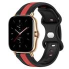 For Amazfit GTS 2 20mm Butterfly Buckle Two-Color Silicone Watch Band(Black+Red) - 1